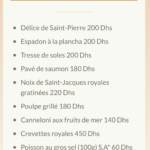 Menu troispalmiersrestaurant Rabat August 2023 374115-529600